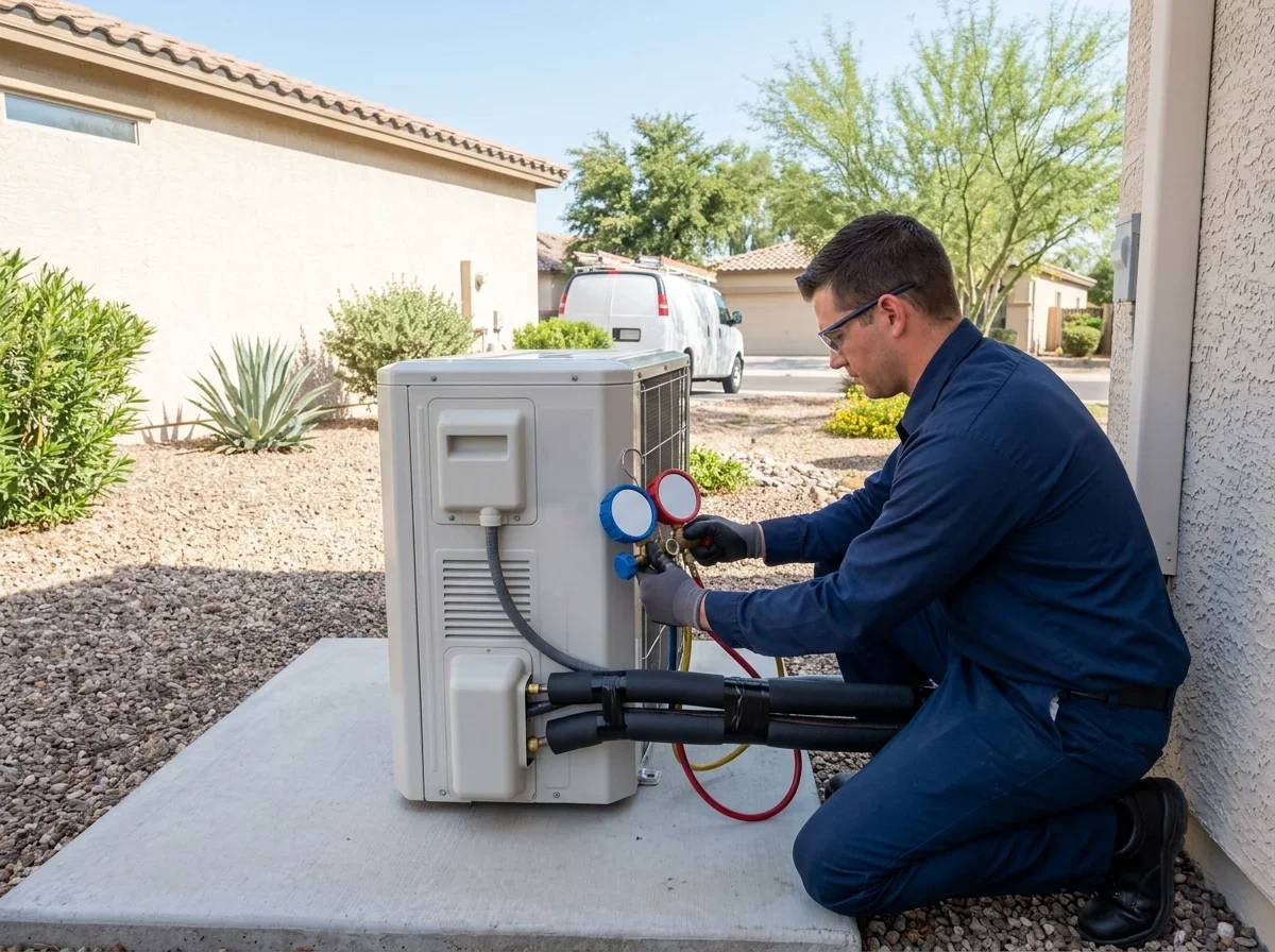 Expertly recharged refrigerant and repaired leaks for peak cooling performance