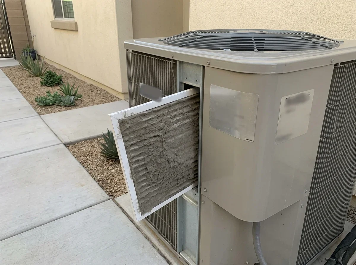 Clogged air filter restricting airflow to your AC cooling system