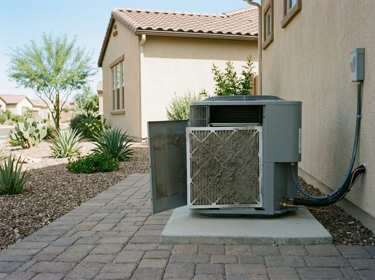 Clogged air filter restricting your home cooling system performance today