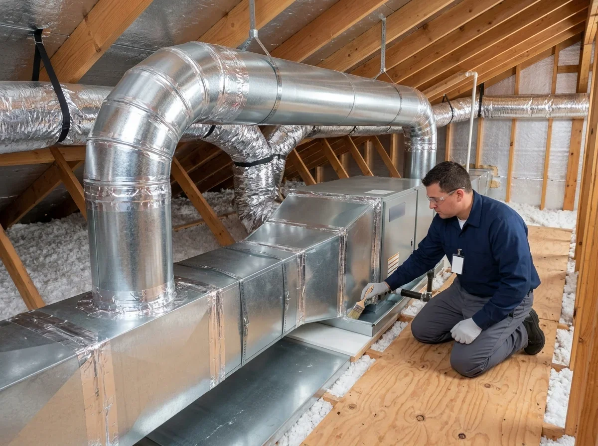 Expertly sealed and replaced ductwork for improved home airflow efficiency