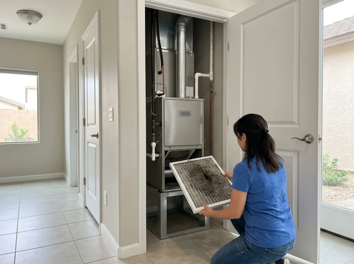 Replace your clogged furnace filter to restore peak heating efficiency